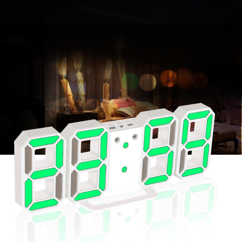 Digital Electronic Desktop Clock LED Clock 12/24 Hours Display Alarm Clock and Snooze 8888 Display Blue Green Red White