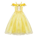 VOGUEON Girls Princess Belle Party Dress Beauty and The Beast Kids Dress up Halloween Cosplay Costume Little Girl Prom Clothing
