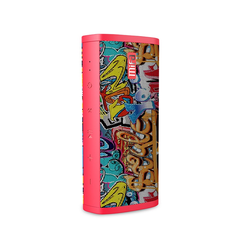 MIFA Red-Graffiti Bluetooth Speaker  Built-in Microphone Stereo Rock Sound Outdoor 10W Portable Wireless Speaker Support TF card