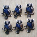 Fashion Vintage copper Plated Owl cute natural tiger eye stone onyx opal pendants for jewelry making wholesale 12pcs/lot free