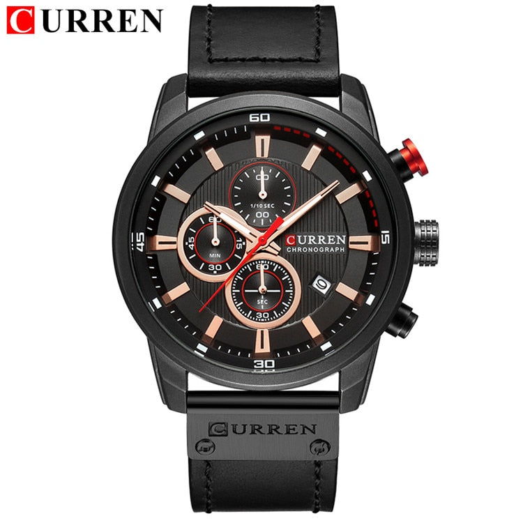 Top Brand Luxury CURREN Fashion Leather Strap Quartz Men Watches Casual Date Business Male Wristwatches Clock Montre Homme