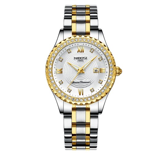 Reloj NIBOSI 2022 de oro nuevo para mujer, relojes creativos de acero para mujer, relojes de pulsera para mujer, reloj impermeable para mujer, reloj femenino