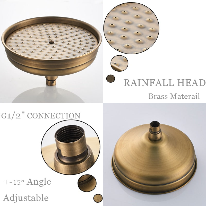 Luxury Rainfall Shower Mixer Faucet In Wall Bath Shower Set Rainfall 8" Brass Shower Head Tub Shower Mixer Tap with Handshower