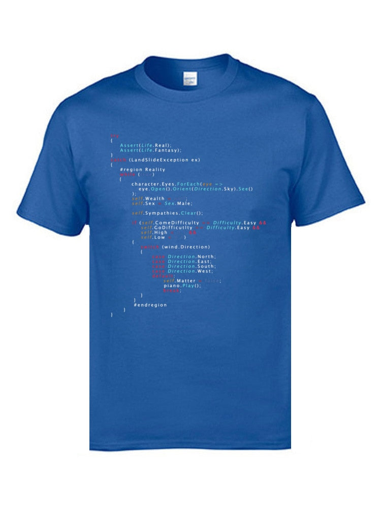 Colored Code Programming JS Men T Shirts Senior IT Engineer SCJP Programmer 100% Cotton Tee Shirts Keyboardman Workday