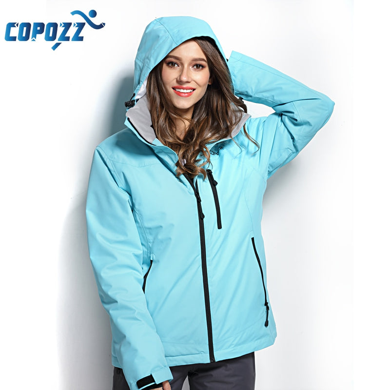 Chaqueta de esquí COPOZZ para mujer, chaqueta de Snowboard, traje de esquí para mujer, invierno, exterior, cálido, impermeable, a prueba de viento, ropa transpirable