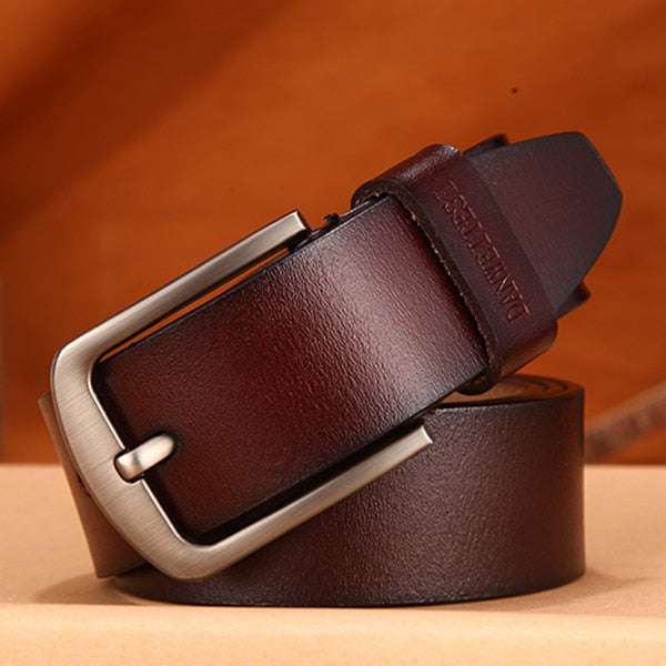 DWTS cow genuine leather luxury strap male belts for men new fashion classice vintage pin buckle leather belt male  belt men