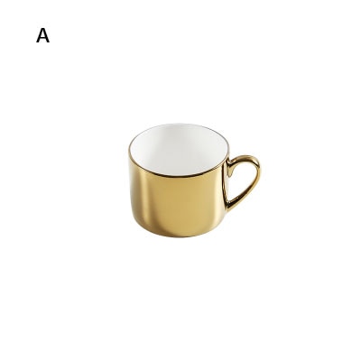 Taza de café de cerámica Simple, taza de agua de porcelana de hueso, plato de cena, tazas para parejas, vajilla chapada en oro, plato de postre de 8/10 pulgadas, 1 ud.