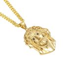 CY&amp;CM Men Women Gold Jesus Christ Head Pendant Stainless Steel Gold Color Jesus Face Hip hop Necklace Chain Fashion Punk Jewelry