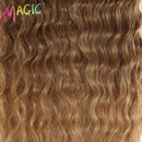 MAGIC Deep Curly Synthetic Hair Weave Deep Wave Hair Bundles 28"30"32"Inches Ombre Color Two Tone Curly Hair Extension 120g