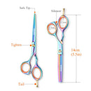 Brainbow 2pcs / Set 5.5' Multi-Color Haarschere Rechtshänder Effilierschere Friseurschere Pro Salon Haarstyling-Werkzeuge