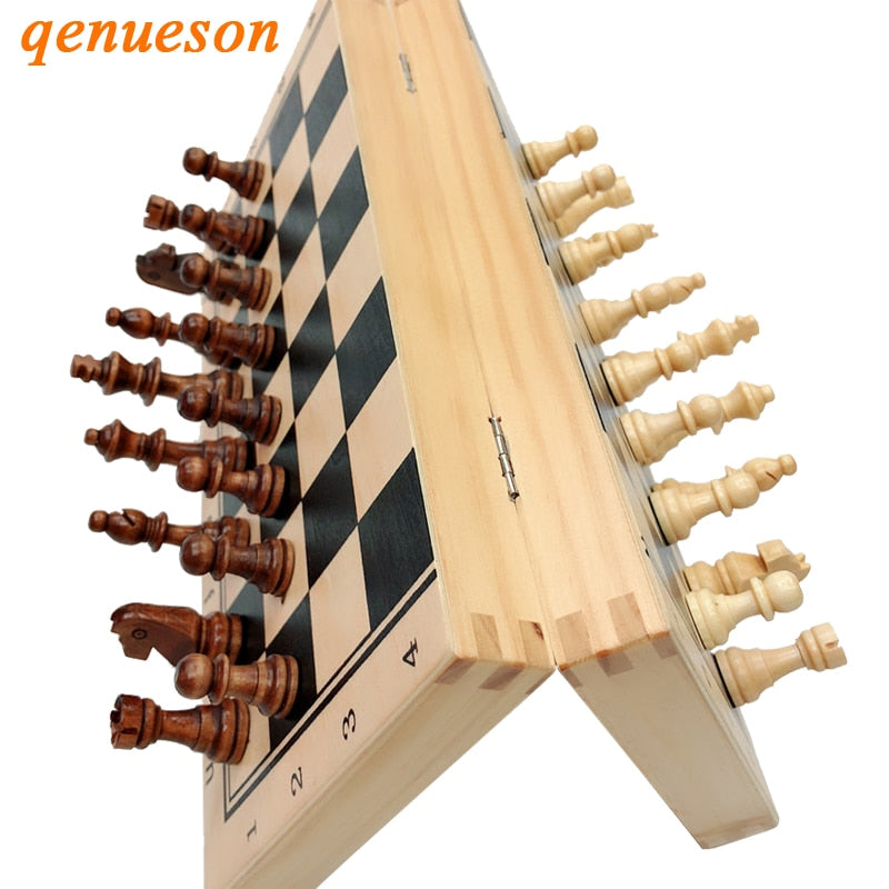 Juego de ajedrez magnético plegable de madera de alta calidad, tablero de ajedrez de madera maciza, piezas magnéticas, juegos de mesa de entretenimiento, regalos para niños