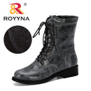 ROYYNA nuevo aumento Popular botas cortas Mujer Otoño Invierno botas De cabeza redonda Mujer Zapatos De Mujer cómodos zapatos De Mujer
