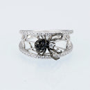 SANTUZZA Genuine 925 Sterling Silver Ring For Women Unique Rings Delicate Black Spider Ring Trendy Party Fashion Jewelry