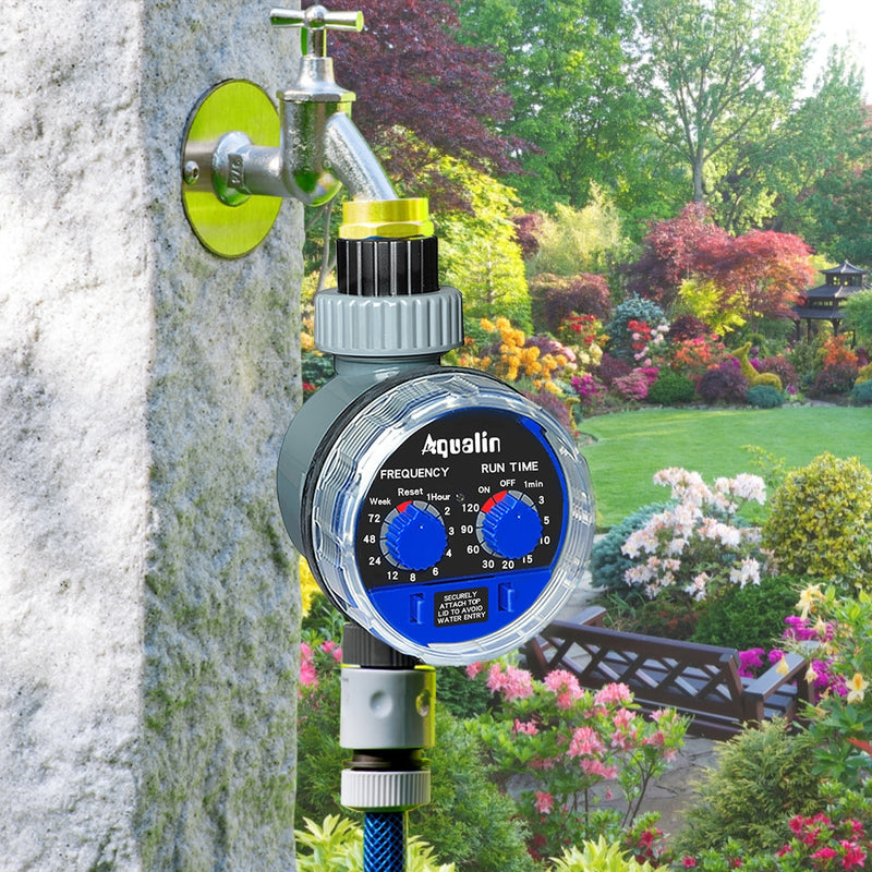 Válvula de bola inteligente Aqualin, 2 uds., temporizador de riego, jardín doméstico electrónico automático para riego utilizado en el jardín, patio