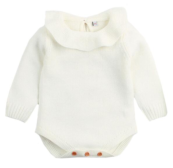 Baby Junge Mädchen Herbst Winter Kleidung Langarm Einfarbig Gestrickte Warme Strampler Overall Neugeborene Kleidung