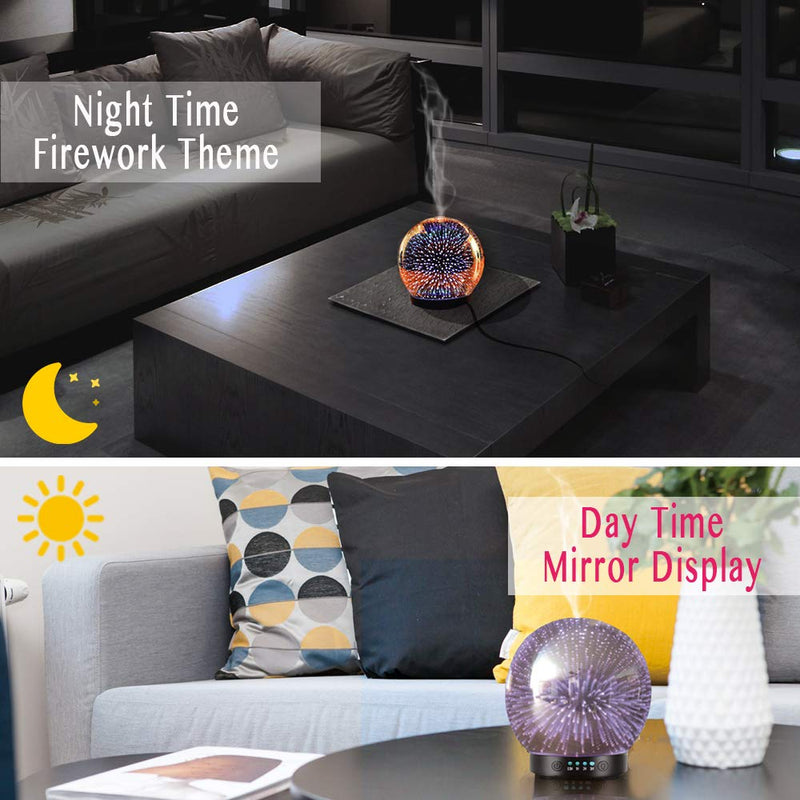 7 LED Color Lighting Modes 3D Aromatherapy Essential Diffuser Fragrance Oil Humidifier Firework Theme Premium Ultrasonic Mist