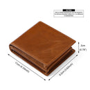 Retro Oil Wax Leather Wallet Handmade Men Cowhide Wallet with Coin Purse Genuine Leather Bank Card Holders Wallet For Male