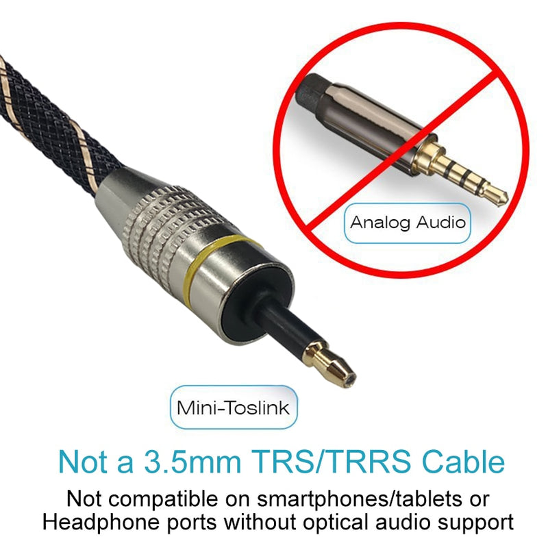 EMK Digital Toslink a Mini Toslink Cable 3,5mm SPDIF Cable de fibra óptica 3,5 a adaptador de Cable de Audio óptico para Macbook 5m 10m