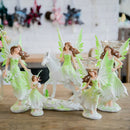 VILEAD Resin Angel Fairy Figurine Unicorn Horn Flower Fairy Garden Statue Horse Miniatures Modern Animal Home Decoracion Hogar