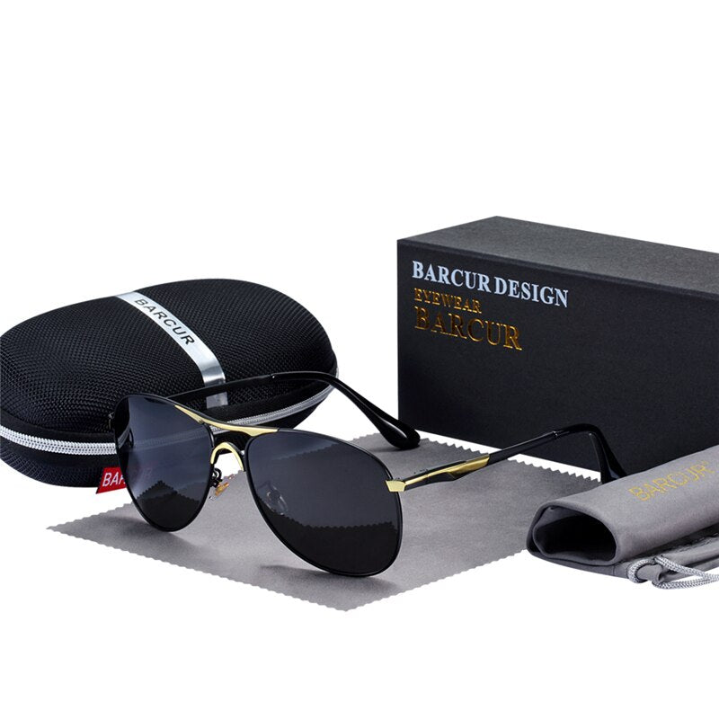 BARCUR High Quality Male Sunglasses Men Polarized Brand Design Sun Glasses Male Oculos Mens Sunglasses s8712 Brand designer