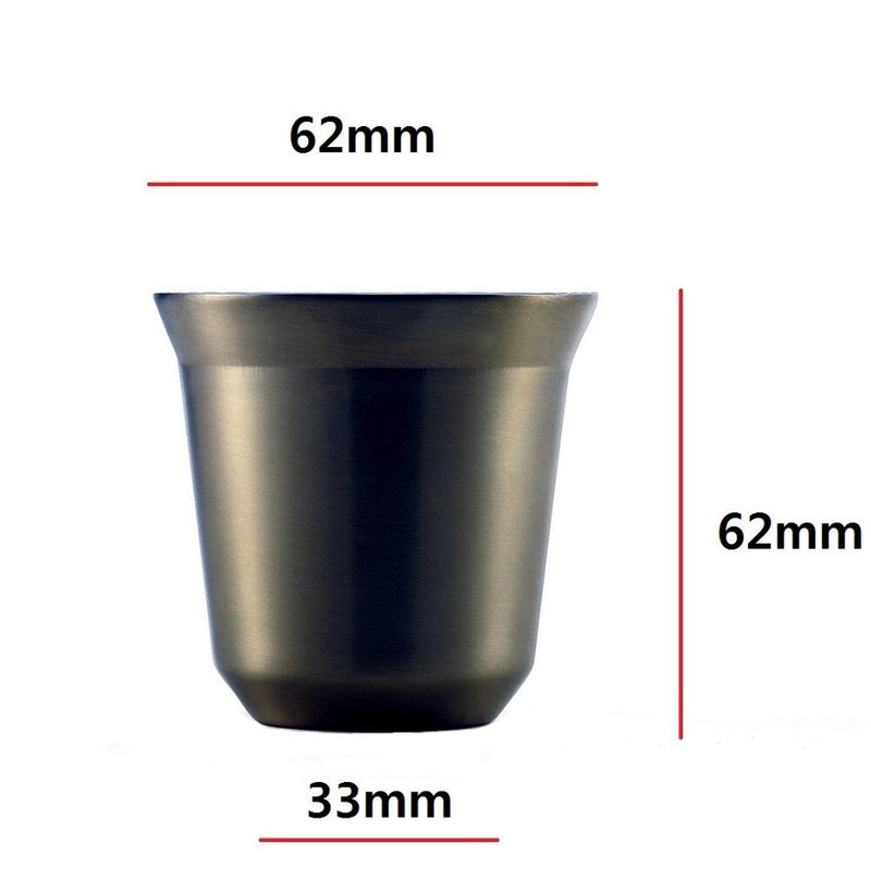 Espressotassen 80 ml 160 ml 2er-Set, Espressotassen-Set aus Edelstahl, isolierte Tee-Kaffeetassen, doppelwandige Tassen, spülmaschinenfest