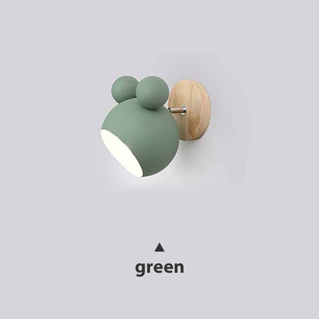 Nordic Holz Wandleuchten Cute Cartoon Styling Coloful Wandleuchten Küche Restaurant Makronen Dekorative Nachttischlampe E27