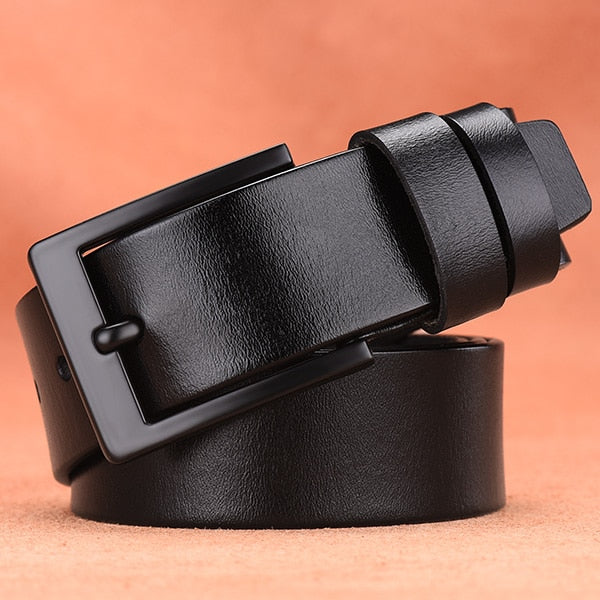 DWTS cow genuine leather luxury strap male belts for men new fashion classice vintage pin buckle leather belt male  belt men