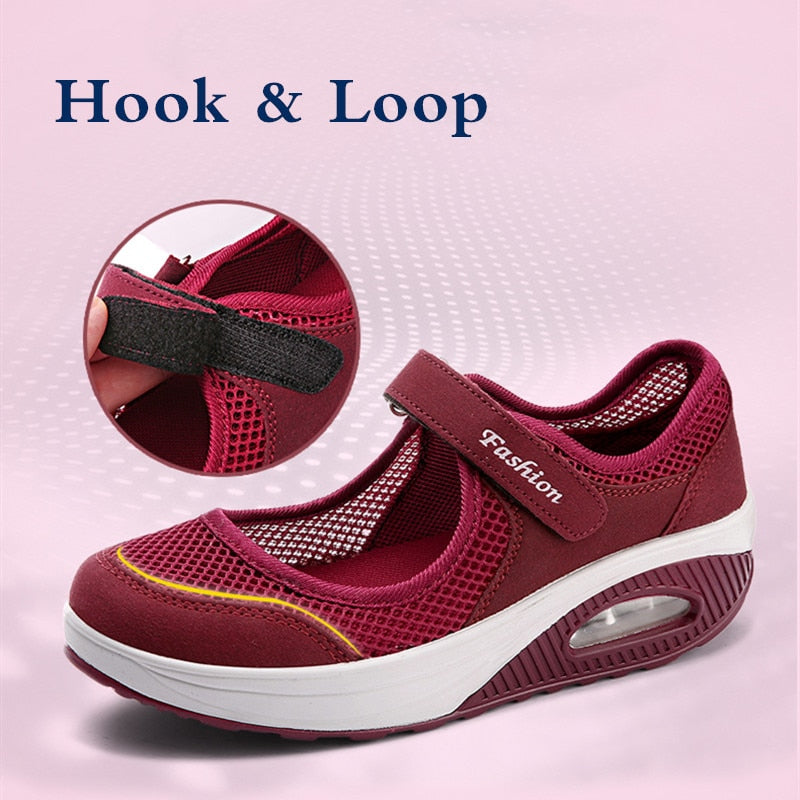 STRONGSHEN Women Flat Platform Shoes Summer Fashion Woman Breathable Mesh Casual Shoes Moccasin Zapatos Mujer Ladies Boat Shoes