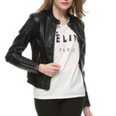 2021 Fashion Women Elegant Zipper Faux Leather Biker Jacket in Brown Black Slim Ladies Coat Casual brand Motorcycle Leather Coat