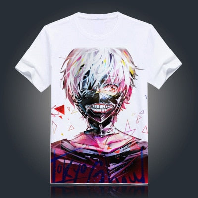 Tokyo Ghoul T-shirt New Japan Anime Ken Kaneki Cosplay Costume Comfortable Breathable Milk Fiber T Shirt For Men Women Tops Tees
