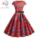 Pumpkin Print Halloween Women 2022 Summer O Neck Short Sleeve Party Robe Femme Elegant Vintage Dresses