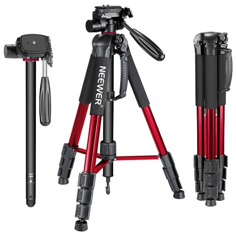 Neewer Camera Tripod Monopod Aluminum Alloy with 3-Way Swivel Pan Head Carrying Bag for Sony/Canon Portable 70 inches/177 cm