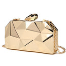 Goldene Acrylbox Geometrische Abendtasche Clutch Elegante Kette Damentasche für Party Umhängetasche für Hochzeit/Dating/Party