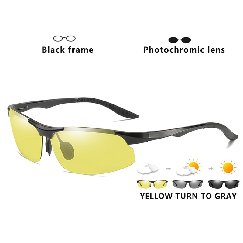 Aluminum Magnesium Photochromic Polarized Sunglasses Men Driving Glasses Day Night Vision Driver Goggles Oculos De Sol Masculino