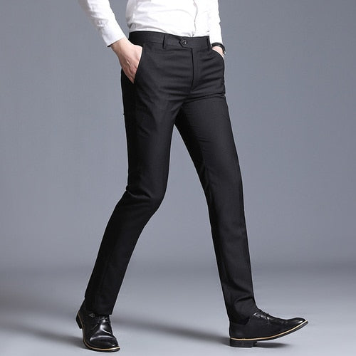 Pantalones de traje para Hombre 2022, pantalones de vestir finos para Hombre, pantalones rectos de oficina de negocios, pantalones formales para Hombre, pantalón clásico para Hombre 38