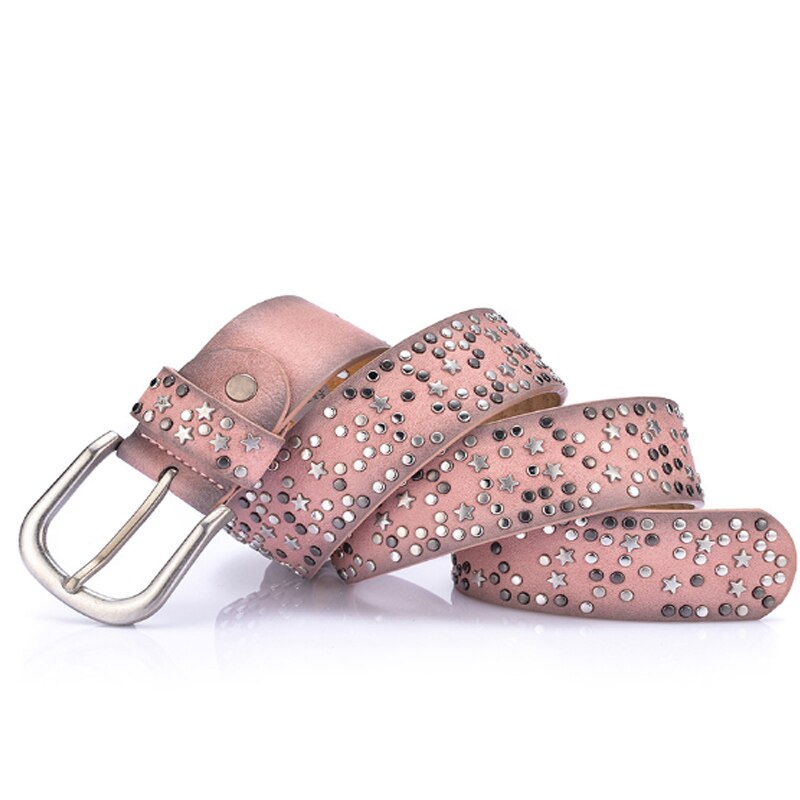 COOLERFIRE Hot New Sale High Quality Luxury Rivet Inlay Ancient Belt For Women Pin Buckle Waist  Women Belt LB021