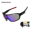 COMAXSUN Polarisierte Fahrradbrille Fahrradreitschutzbrille Fahren Angeln Outdoor Sport Sonnenbrille UV 400 3 Linsen