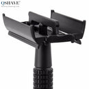 Qshave IT Matte Black Steel Coating Safety Razor Long Handle Butterfly Open Classic Safety Razor 11.4 x 4.3 weishi with 5 blades