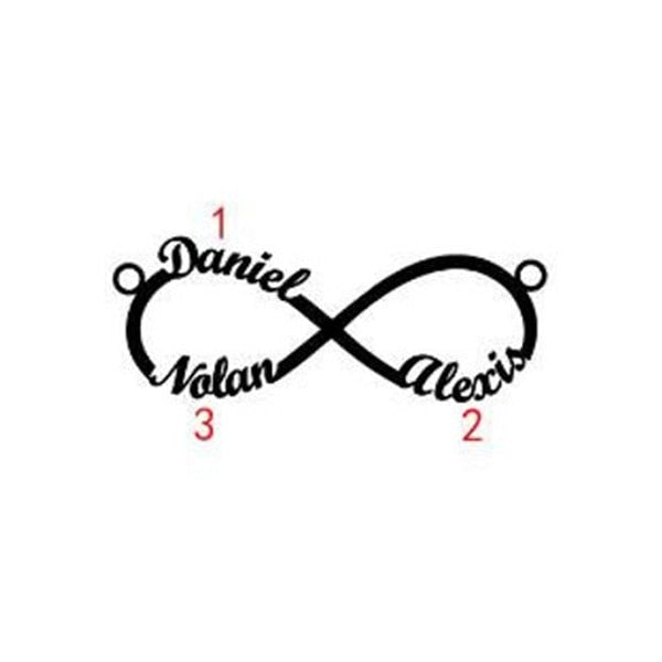 Color Personalized Infinity Name Necklace With Heart Custom Couple Letter Pendant Stainless Steel Jewelry Best Friend Gifts