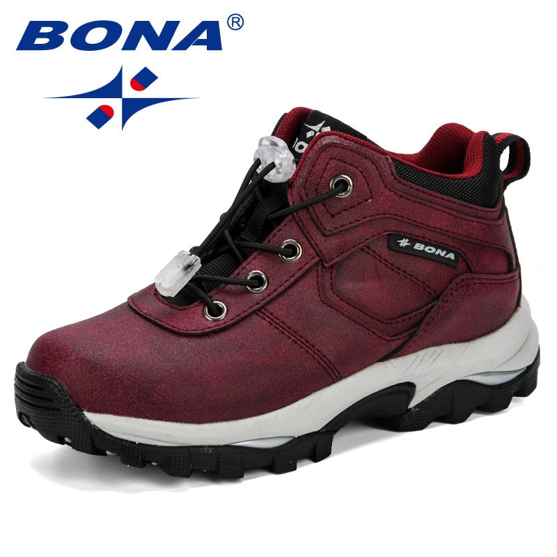 BONA Boys Girls Fashion Sneakers Children School Sport Trainers Synthetic Leather Kid Casual Skate Stylish Designer Shoes Comfy