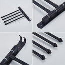 Bathroom Swivel Towel Bar with Hooks, Wall Mounted Swivel Arm Towel Rack Stainless Steel Black Towel Rail Holder with 4 Arms