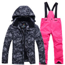 Thermal Kids Ski Suit Boys Girls Ski Jacket Pants Set Windproof Waterproof Snowboarding Jacket Winter Children Skiing Suits Snow