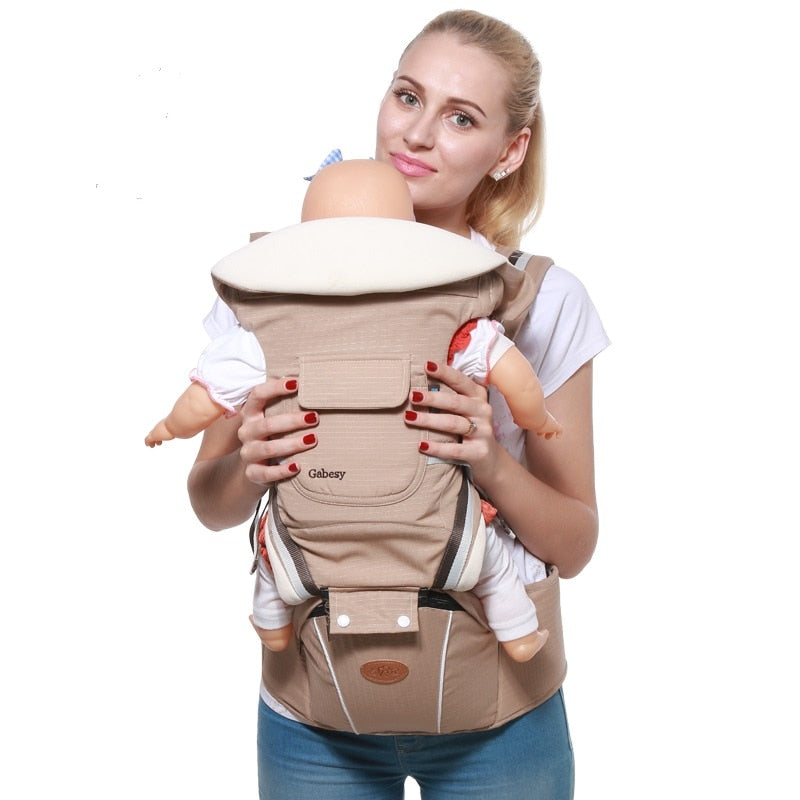 Portabebés Gabesy, mochila portabebés ergonómica, asiento de cadera para recién nacido y prevención de piernas tipo o, canguros para bebés