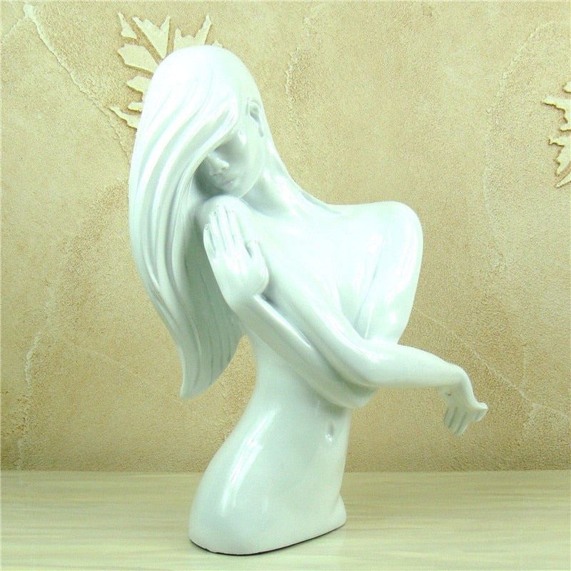 Abstract Naked Woman Bust Handmade Resin Belle Sculpture Human Body Art Ornament Lover&