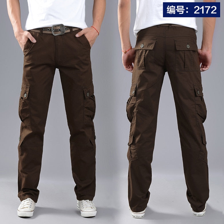 Pantalones Cargo Hombres Combate SWAT Ejército Militar Pantalones Algodón Muchos bolsillos Estiramiento Flexible Hombre Pantalones casuales Tallas grandes 28- 38 40