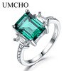 UMCHO Blauer Topas Edelstein Ringe für Frauen Echter 925er Sterling Silber Aquamarin Ring Romantische Hochzeit Verlobung Feiner Schmuck