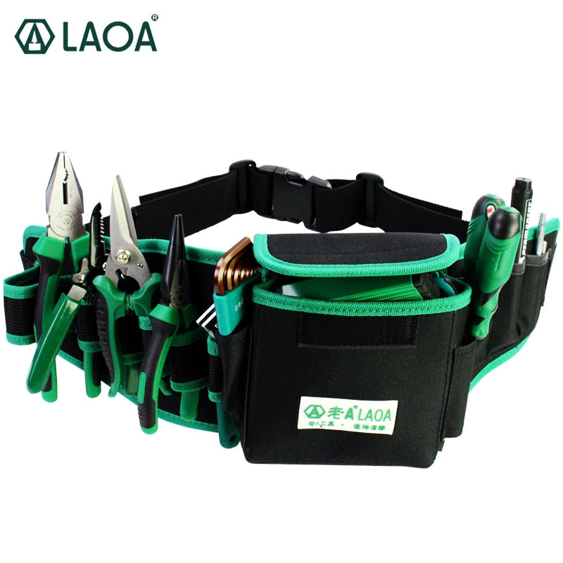 Bolsa de electricista impermeable LAOA, bolsas de herramientas de doble capa, kit de herramientas de almacenamiento, riñonera de bolsillo para electricistas profesionales