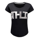 Camisetas negras transpirables para Yoga, camisetas deportivas holgadas de manga corta para Fitness, camisetas de secado rápido para correr para mujer, ropa P184