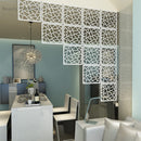 12 -piece 29x29 Cm Hanging Screens Living Room Parts Of Panels Partition Wall Art Diy Decoration White Wood Plastic yarn