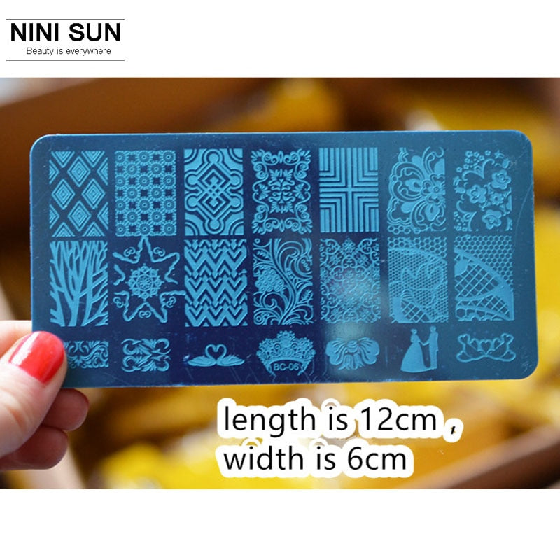 New Arrival 1 Sheet Lace Series Stamping Nail Art Image Plate 6*12cm Stainless Steel Template Polish Manicure Stencil Tools